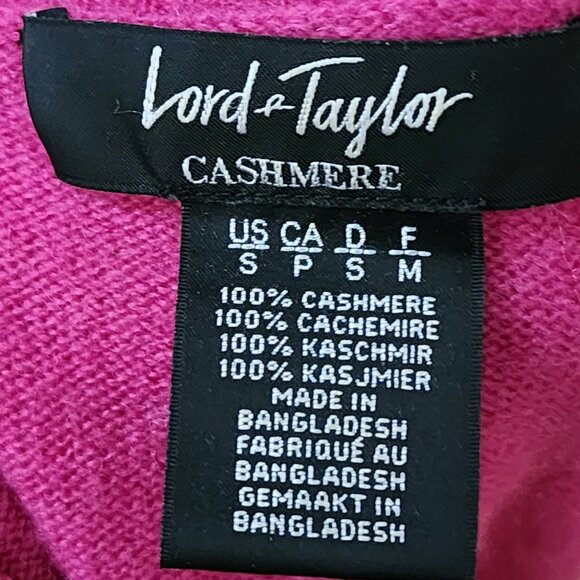 Lord & Taylor Hot Pink 100% Cashmere V-Neck Sweater - Picture 4 of 4